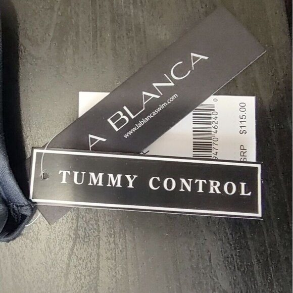 La Blanca One Piece Swimsuit 10 One Shoulder Black Tummy Control NEW - Picture 9 of 12